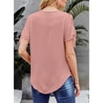 thumbnail image 5 of Uhndy Women's Blouses V Neck Short Sleeve Chiffon Shirts Front Draped Wrap Twist Tops, 5 of 5