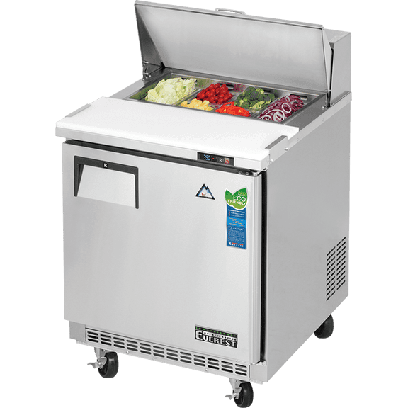 Everest Refrigeration EPBNR1 27-3/4' Back Mount Sandwich Prep Table, 8-Cubic Feet, NSF