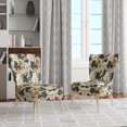 thumbnail image 2 of Designart "Opulent White Gold Damask I" Gold Damask Upholstered Accent Chair - Bohemian & Eclectic Arm Chair For Living Room, 2 of 5