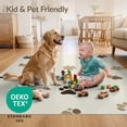 thumbnail image 4 of ODIKA 4'x6' Ultra-Soft Area Rug, Print Border Footprints Patterned Tossed Bone Motif Scattered None Washable, Bare feet friendly, Silk-Touch for Bedroom Home office, 4 of 7