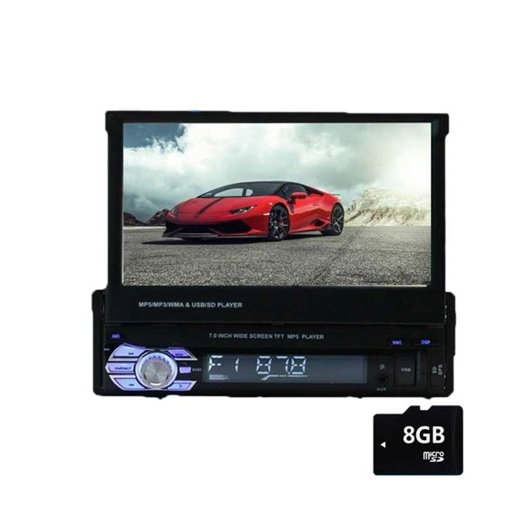 Retractable 1 Din Radio Car Stereo Audio 7 inch MP5 MP4 Player Aux/USB/TF/FM/touch screen/bluetooth 3 languages menu ,Easy to Install