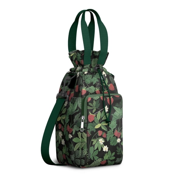 Water Bottle Carrier Bag with Adjustable Strap, Lightweight Drawstring Bottle Holder for Travel & Outdoor Use