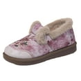 thumbnail image 2 of Women's Embroidery Plush Casual Walking Shoes Fluffy Non Slip Loafers Comfortable Winter Warm Slip On Sneakers Pink Size 7, 2 of 5