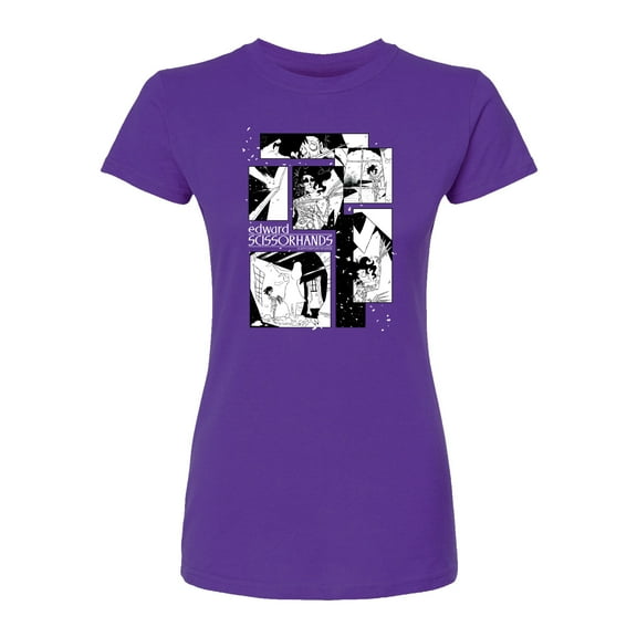 Edward Scissorhands - Comic Panels - Juniors Fitted Graphic T-Shirt
