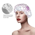 thumbnail image 4 of YFYANG Women's Double Waterproof Shower Cap, Purple Flower Graffiti Reusable Hair Cap for All Hair Styles and Head Sizes, 4 of 9