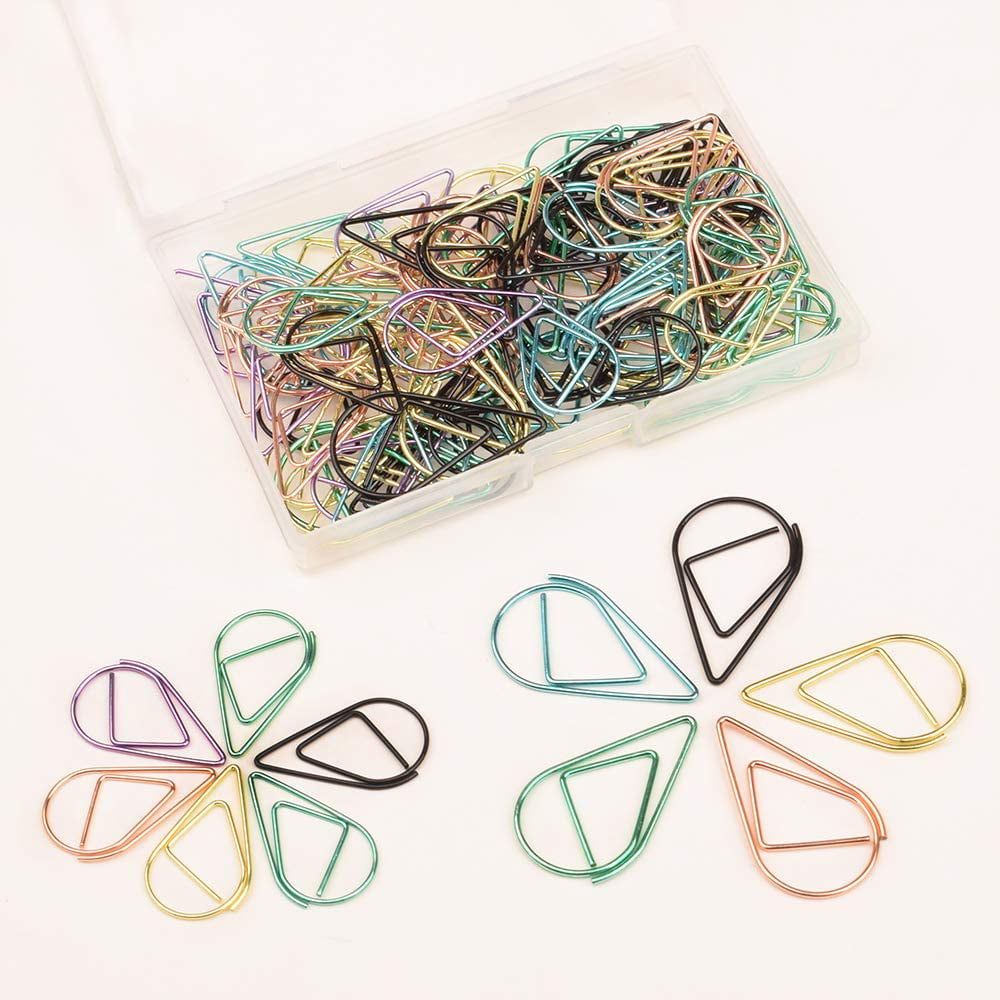 CTZD Multicolor Paperclips Metal Paper Clips Colored Paper Clamp Note Clips for School Office Wedding 100 Pieces 