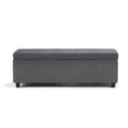 thumbnail image 3 of Simpli Home Castleford 48 inch Wide Contemporary Storage Ottoman in Slate Grey Linen-Look Fabric, 3 of 12