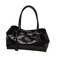 thumbnail image 4 of Bolso de hombro, estilo coreano, de piel sintética, para llevar debajo del brazo, ideal para el trabajo de niñas y mujeres. Negro, 4 of 8