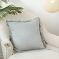 thumbnail image 4 of Saro Lifestyle Ruffled Linen Down Filled Throw Pillow Ivory, 4 of 5