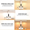 thumbnail image 5 of Organizador multifuncional: lámparas de escritorio con carga inalámbrica USB para leer en casa - Luces de escritorio con reloj para dormitorios universitarios con base RGB vibrante, 5 of 5