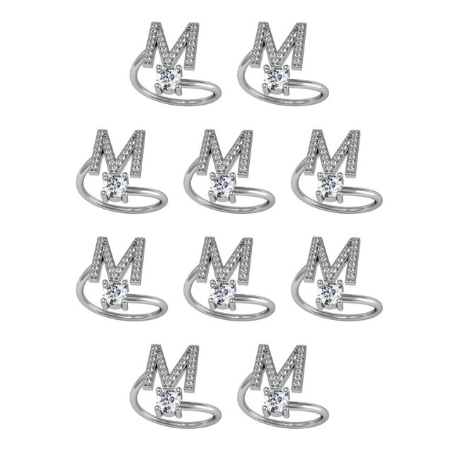 Jumpingount Anillo abierto con letras mayúsculas de cobre, anillos de compromiso portátiles, joyería de oficina para interiores y exteriores, Type2 NO2