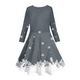thumbnail image 5 of Girls Christmas Dress Girls Holiday Dresses Kids Toddler Girls Christmas Trees Deer Print Christmas Long Sleeve Party Princess Dress, 5 of 5