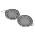 thumbnail image 1 of Cuenco plegable de silicona para mascotas, TPE grueso, prevención de derrames, cuencos de viaje para perros plegables para viajes al aire libre, gris, 1 of 12