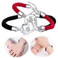 thumbnail image 2 of 2PCS Couple Bracelet Heart Decor Matching Bracelets Rope Bracelet for Valentine, 2 of 10