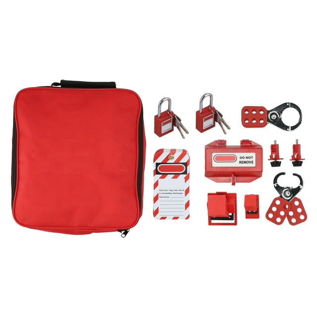 Kit de bloqueo y etiquetado eléctrico, candados de seguridad, interruptor de circuito, enchufe de bloqueo, bloqueo con bolsa de almacenamiento