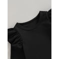 thumbnail image 4 of Infant Baby Girl Fall Romper Ruffle Long Sleeve Crew Neck Solid Color Bodysuit Playsuit, 4 of 7