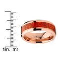 thumbnail image 3 of Men's Rosegold-tone Tungsten Carbide Wedding Band Ring Red Opal Inlay 8MM Comfort-Fit, 3 of 4