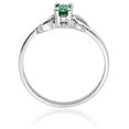 thumbnail image 3 of 14K Solid White Gold Oval Green Emerald Ring Gemstone Band May Birthstone Jewelry, 3 of 7