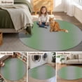 thumbnail image 5 of Green Grey Round Area Rug 3.3 FT, Non Slip Small Entryway Kitchen Mat, Modern Minimalist Solid Vertical Stripes Washable Soft Circular Rug Non-Shedding Door Mat for Bathroom Playroom Kids Room, 5 of 9