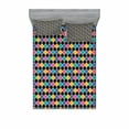 thumbnail image 2 of Geometric Bedding Set with Sheet & Covers, Abstract Design of Interlinked Ogee Pattern with Bold White Borders Shaded Effect, Printed Bedroom Decor 2 Shams, 4 Sizes, Multicolor, by Ambesonne, 2 of 3