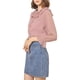 thumbnail image 2 of Blusa de gasa transparente con volantes y lunares INSPIRE CHIC para mujer, talla XS, color rosa, 2 of 7
