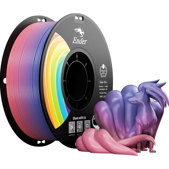 3D Printer Filament 1.75mm, Rainbow PLA Filament No-Tangling Strong Toughness Vacuum Packaging Multi-Color 3D Printing PLA Filament Fit Most 3D Printers