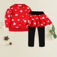 thumbnail image 2 of Girl Clothes Fall Winter Toddler Outfits for Girls Shirt Tops + Pants Girls Clothing Set 6 12 18 Months 2T 3T 4T 5T ChildrenRed,2-3 Years, 2 of 4