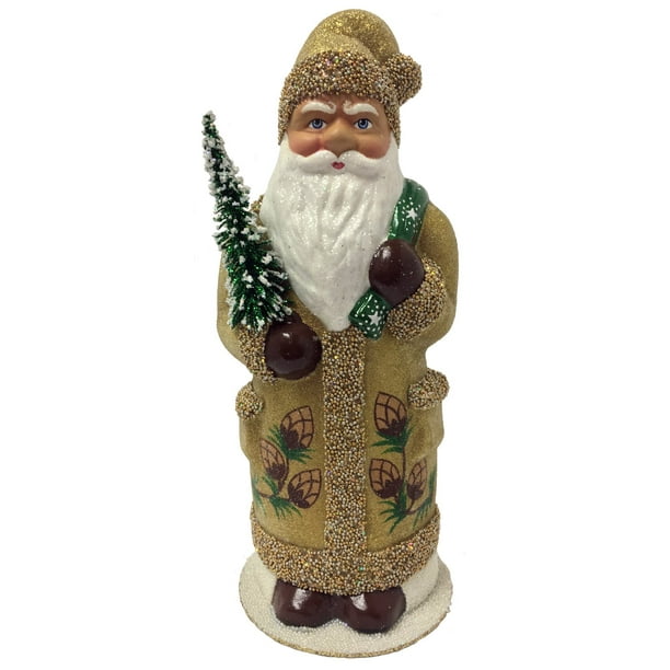 Ino Schaller Gold Coat Pine Cone Santa German Paper Mache Candy ...