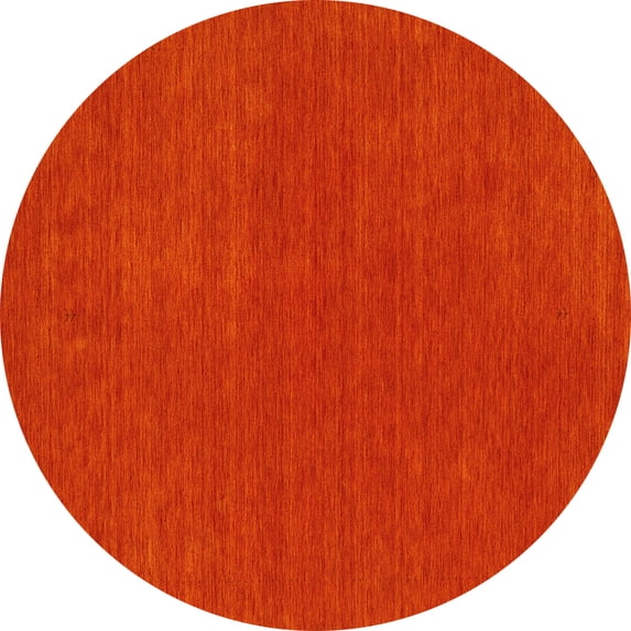 Ahgly Company Machine Washable Indoor Round Abstract Yellow Contemporary Area Rugs, 3' Round