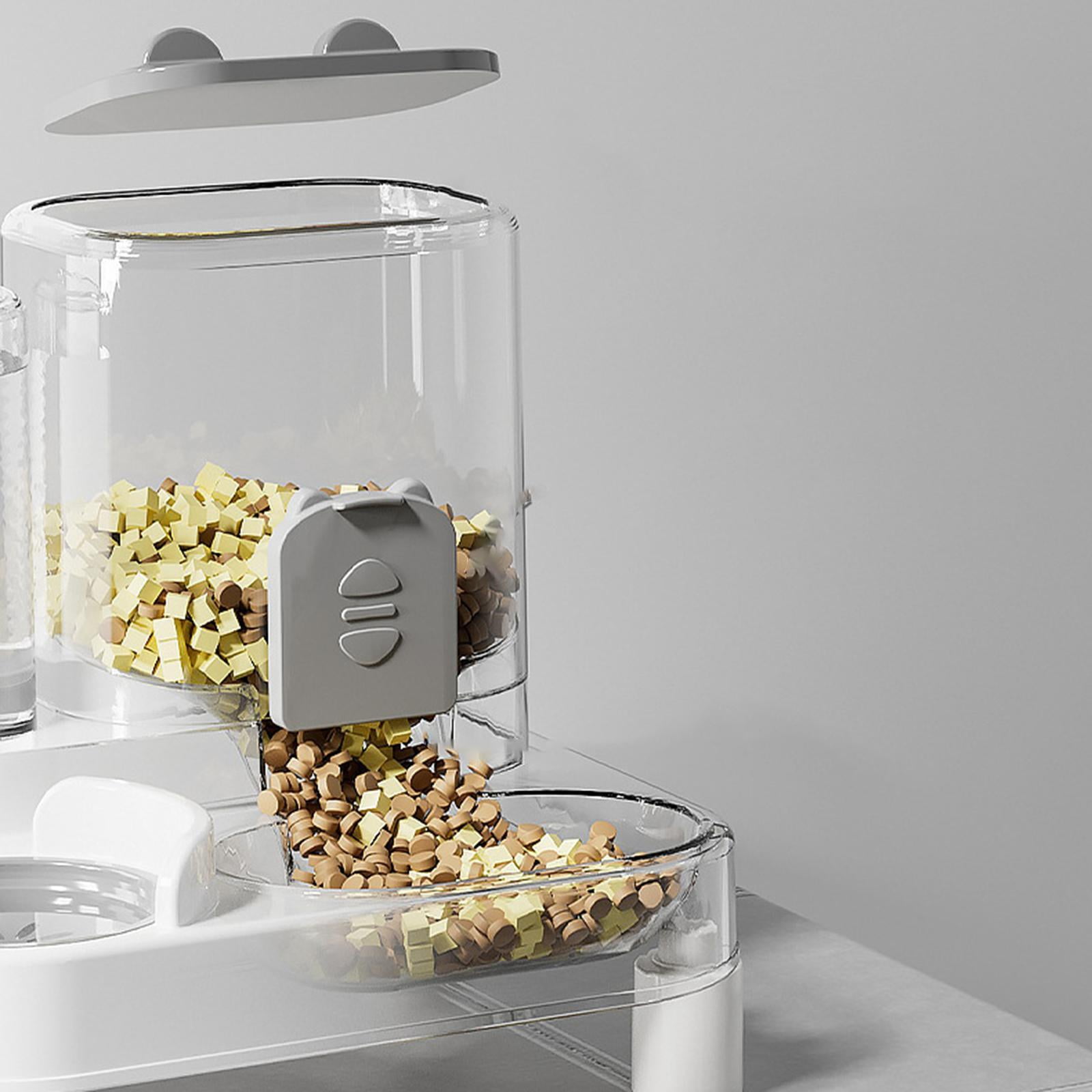 Serenable Automatic Cat Feeder and Water Dispenser Automatic Pet Feeder Convenient Compact Household Food feed Pet Food Bowl for Kitten White