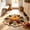 B, variant on SDJMa Fall Area Rug, Round Non-Slip Washable Maple Leaf Pumpkin Pinecone Floor Mat for Bedroom Bathroom Decor, 23.6x23.6 inch