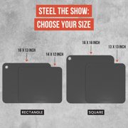 Chef Pomodoro Pizza Steel for Oven 16 Inch 1/4 Inch Thick, Baking Steel for Oven, Grill, Sourdough Bread, Baking Stone for Oven With Lifting H oles 16 X 16 (40.6 x 40.6 cm)