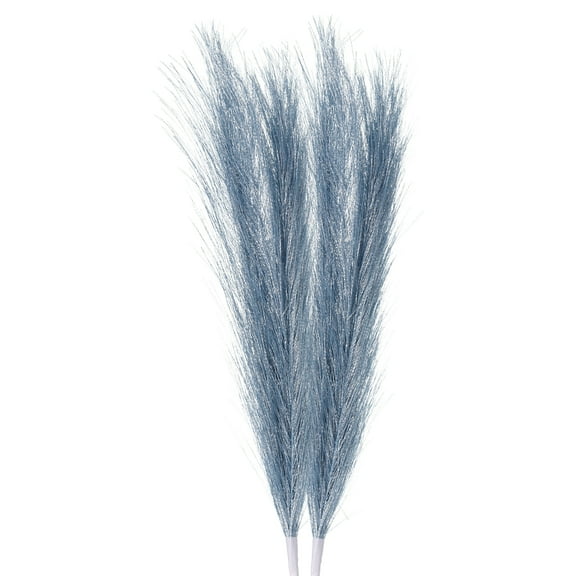 Uxcell Faux Pampas Grass 17.7" Small Fake Pampas Grass for Home Wedding Vase Decoration 2 Pcs Light Blue