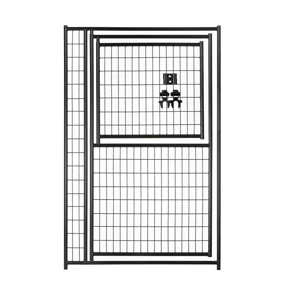 Lucky Dog Black Welded Wire Kennel Gate, 4'L x 6'W