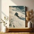 thumbnail image 6 of UXIEQU Vintage Skiing Action Canvas Wall Art Print 15.75x11.81 Inches, 6 of 8