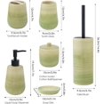 thumbnail image 5 of 6 Piece Bathroom Ceramic Bathroom Accessories Complete Set with Lotion Dispenser, Cotton Jar, Soap Dish, Glass Cup, Toothbrush Holder and Toilet Brush Set (Green), 5 of 7