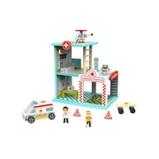 Toysters My Hospital Station Wooden Emergency Vehicle Playset