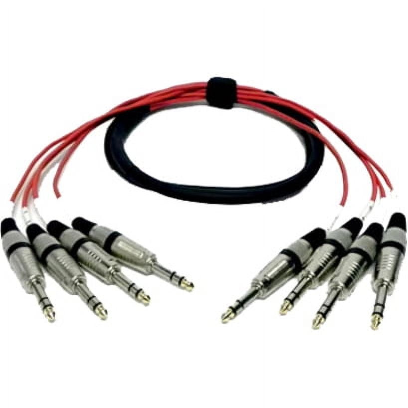 Seismic Audio NEW 4 CHANNEL TRS SNAKE CABLE - 5 Feet -Pro Audio Patch - SASRT-4x5