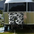 thumbnail image 3 of Jeiento Gray Camo Print RV Propane Tank Cover,Camper Propane Tank Cover Fits Double 20lb for Travel Trailer, 3 of 7