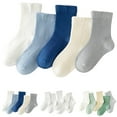 thumbnail image 4 of Odeerbi 5 PCS Cotton Socks for Kids Boys Girls Cute Soft Crew Socks Children's Student Solid Color Socks, 4 of 4