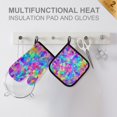 thumbnail image 4 of Yayeee Oven Mitts and Pot Holder Set of 4 Heat Resistant Kitchen Gloves Baking Hot Pad, Vibrant Geometric Pattern, 4 of 5
