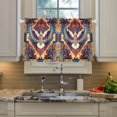 thumbnail image 2 of Yayeee Kitchen Curtains Tier Pair Light Filtering 27"x36" Rod Pocket Short Cafe Window Panel, Beige Geometric Eagle, 2 of 7