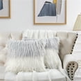 thumbnail image 4 of Home Soft Things Mongolian Tie Dyed Faux Fur 2 Piece Throw Pillow Covers Set - Grey - 20" x 20", 4 of 7