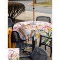 thumbnail image 4 of Outdoor Tablecloth with Umbrella Hole and Zipper, Pink Easter Square Table Cloth 60x60 Inch Waterproof Tablecloth, Spring Watercolor Tulip Flower Plant Plaid Picnic Table Cover for Patio Camping, 4 of 7