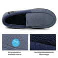 thumbnail image 5 of EverFoams Men's Comfort Memory Foam Moccasin Slippers Breathable Terry Cloth House Shoes with Anti-Skid Rubber Sole, 5 of 6
