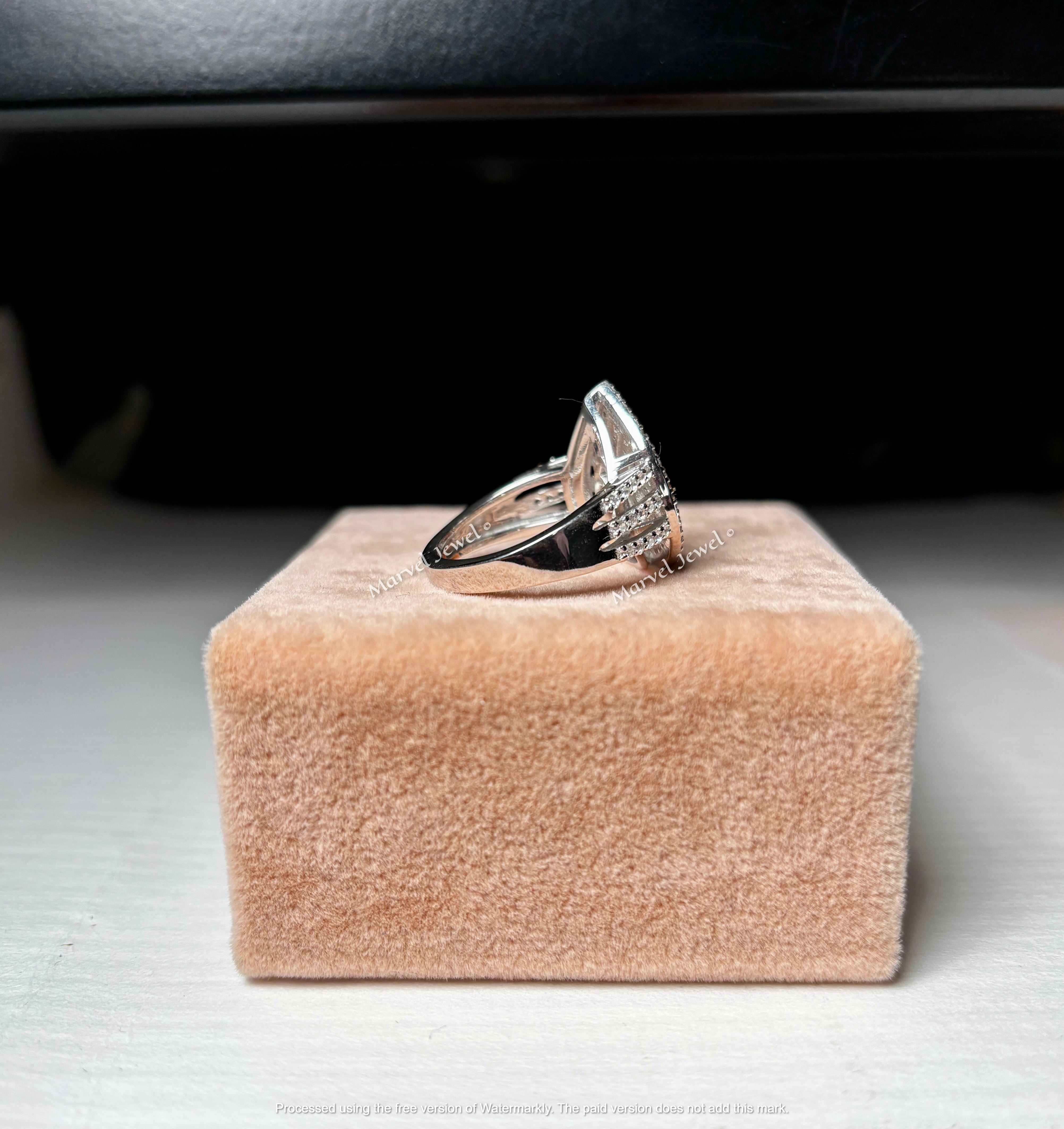 2.2 Carat Diamond Ring 14K White Gold Over Women Gift