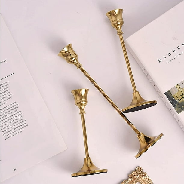 Candlestick Holders Taper Candle Holders, Brass Gold Candlestick