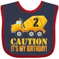 thumbnail image 3 of Inktastic 2nd Birthday Construction Truck, Cement Mixer - 2 Years Old Boys or Girls Baby Bib, 3 of 4