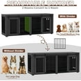 thumbnail image 5 of Large Dog Crate Furniture for 2 Dogs, Weatherproof 2-Door 71" Wooden Indoor Furniture Style Crate for Dogs, 5 of 9