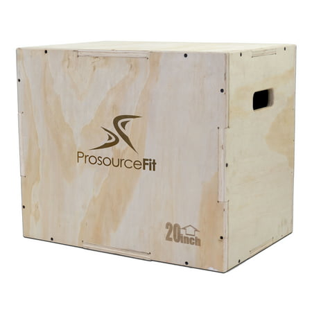 ProsourceFit 3-in-1 Wood Plyometric Jump Box for CrossFit, Agility, Vertical Jump Training and Plyo Workouts, 24/20/16 and